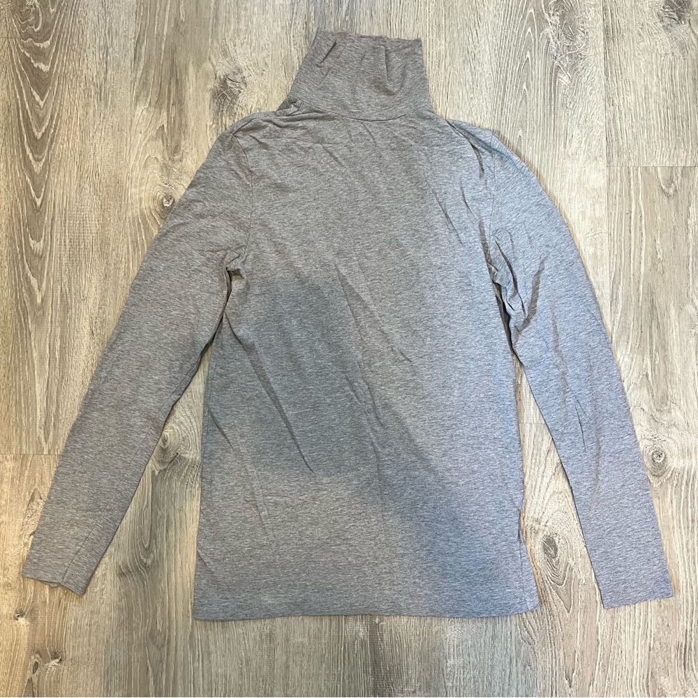 ASOS Light Heather Grey Cotton Blend Long Sleeve Knit Turtleneck Size Med Long